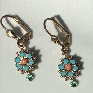 Clara Beau Jewelry Crystal Snowflake Earrings, Gold
Plated Green Dangle